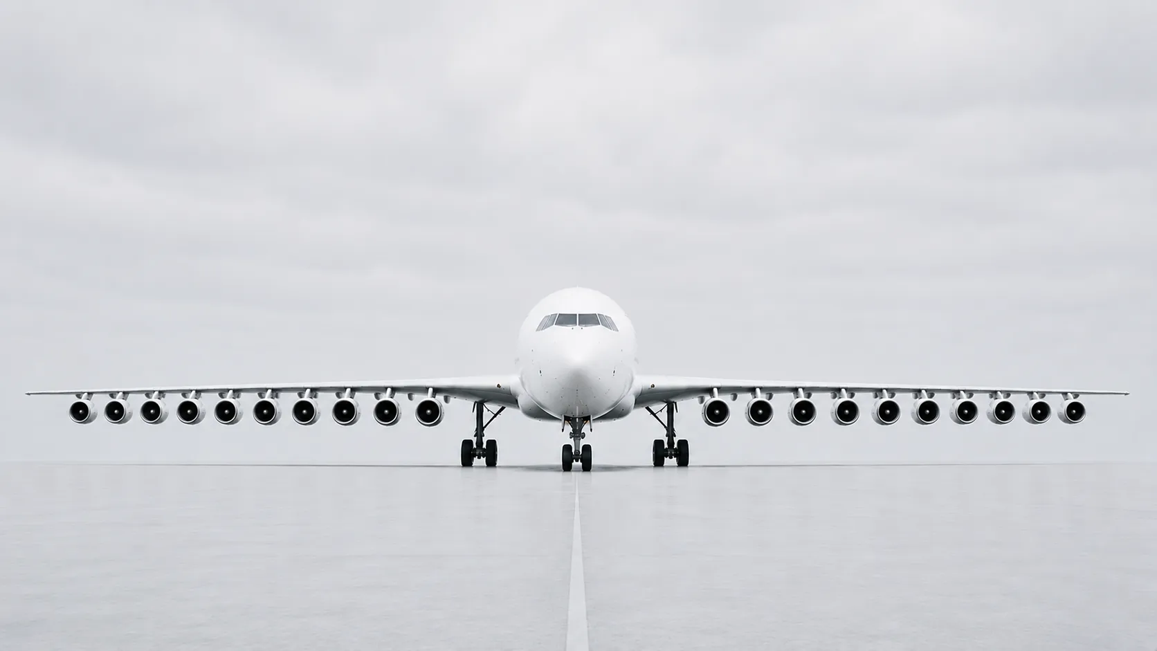 Flugzeug mit vielen Duesen als Symbol fuer breite Streuung